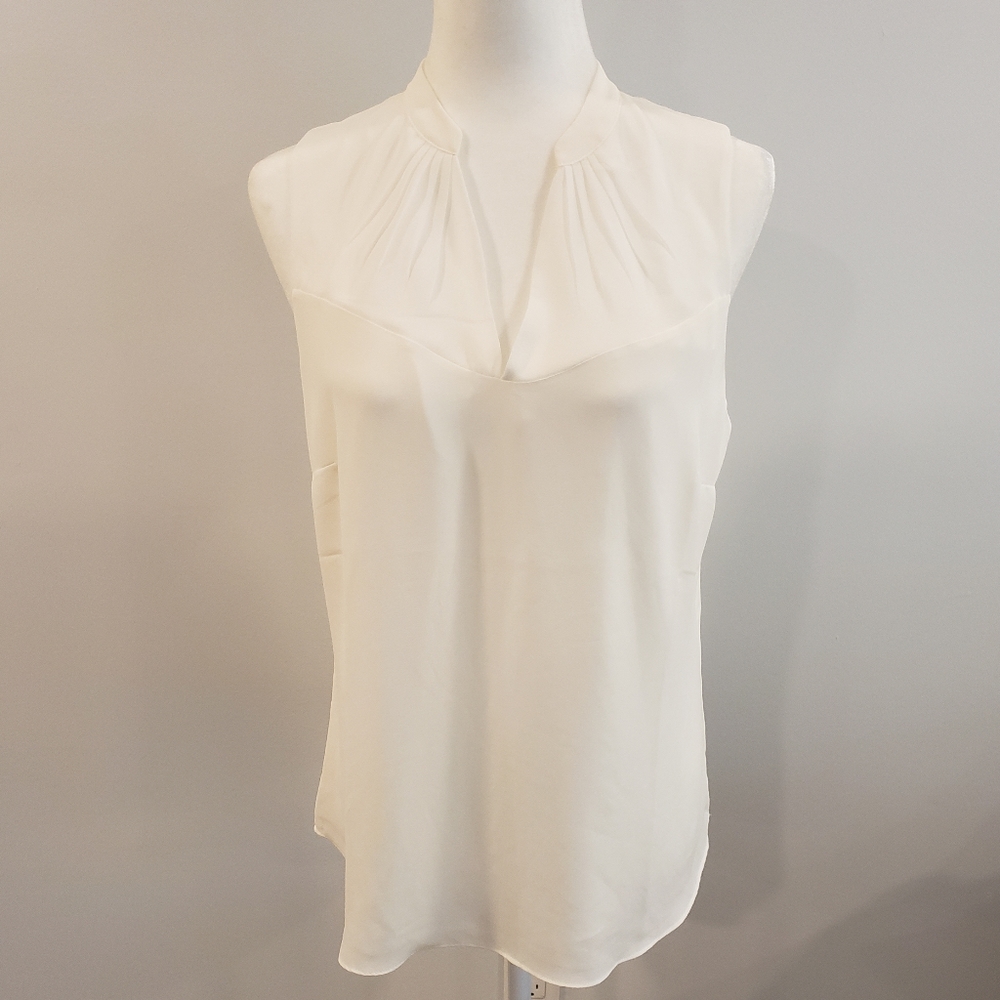 WHBM ivory sleeveless blouse size medium